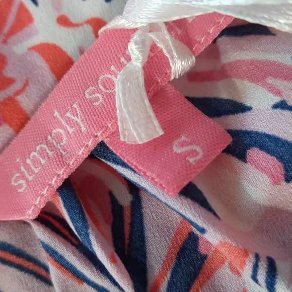 NWT Simple Southern Small Women's Blue and Pink Drape Multicolor Top/Coverup - Picture 16 of 16